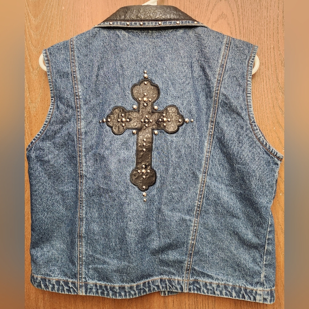 Gordon & James Denim Vest with Black Collar